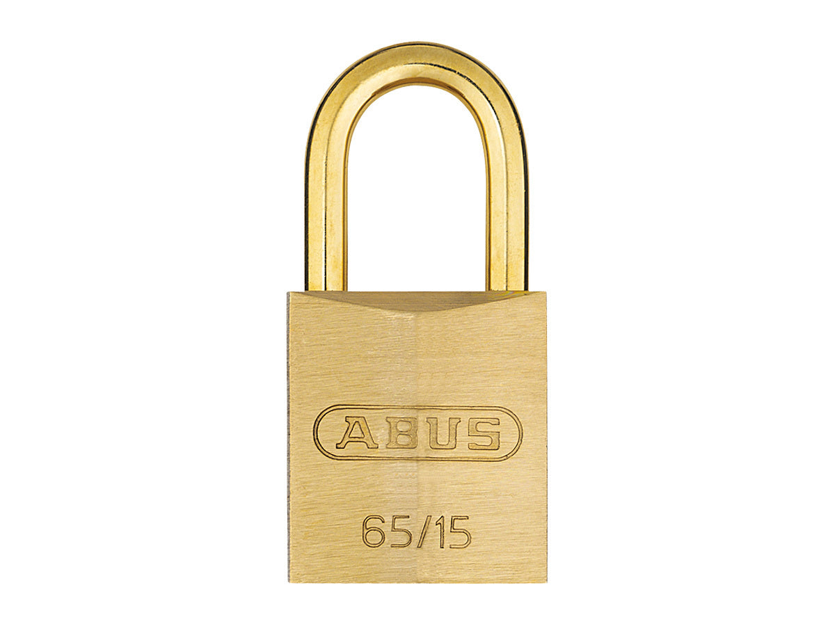 ABUS 65 series 15mm brass padlock WITH 2 KEYS