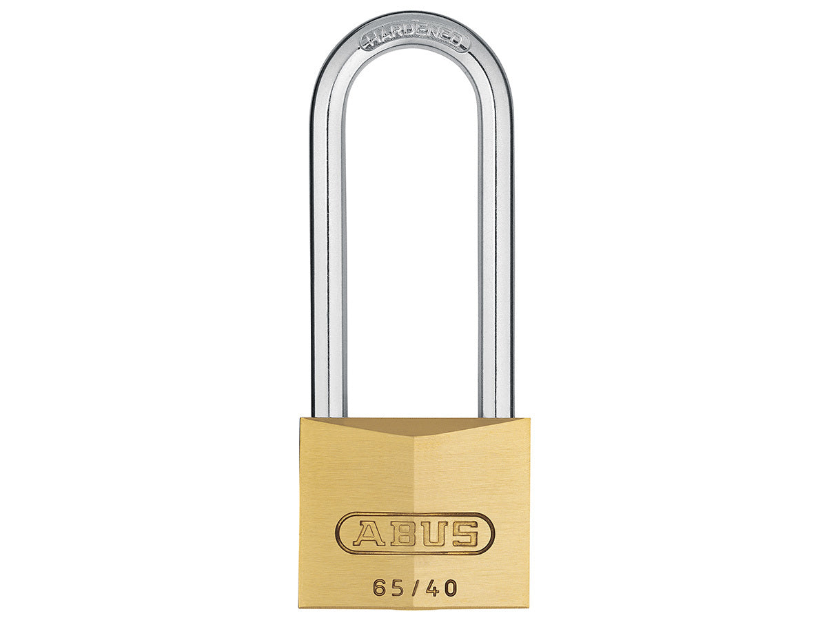 ABUS 65 series brass 40mm padlock 63mm (LONG SHAKLE) WITH 2 KEYS