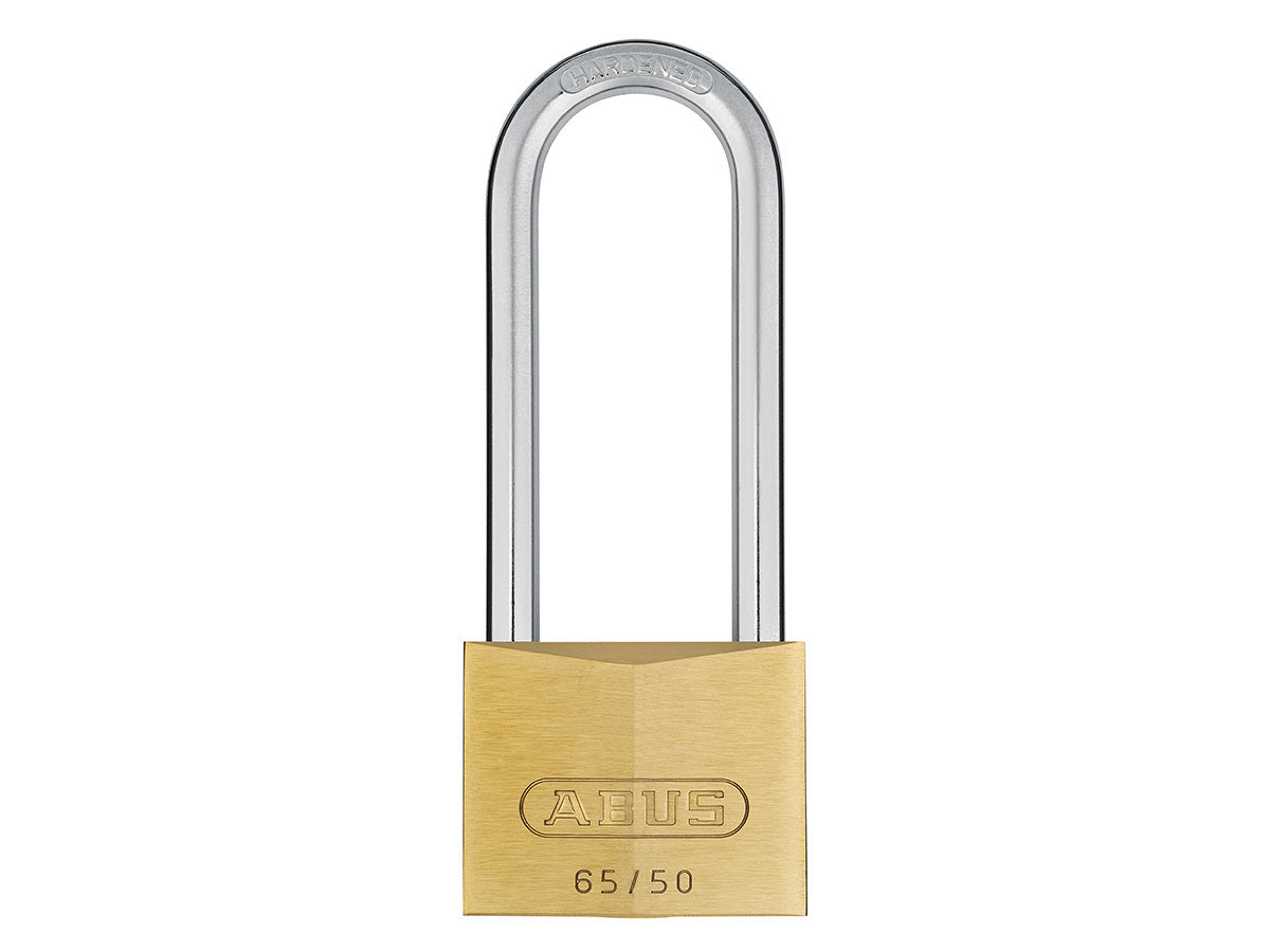 ABUS 65 /50 series brass 50mm padlock 80mmAB LONG SHACKLE WITH 2 KEYS